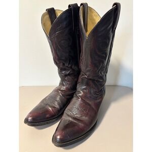 Dan Post Mens Black Cherry Leather Cowboy Western Boots DP2112R Size 10‎ D